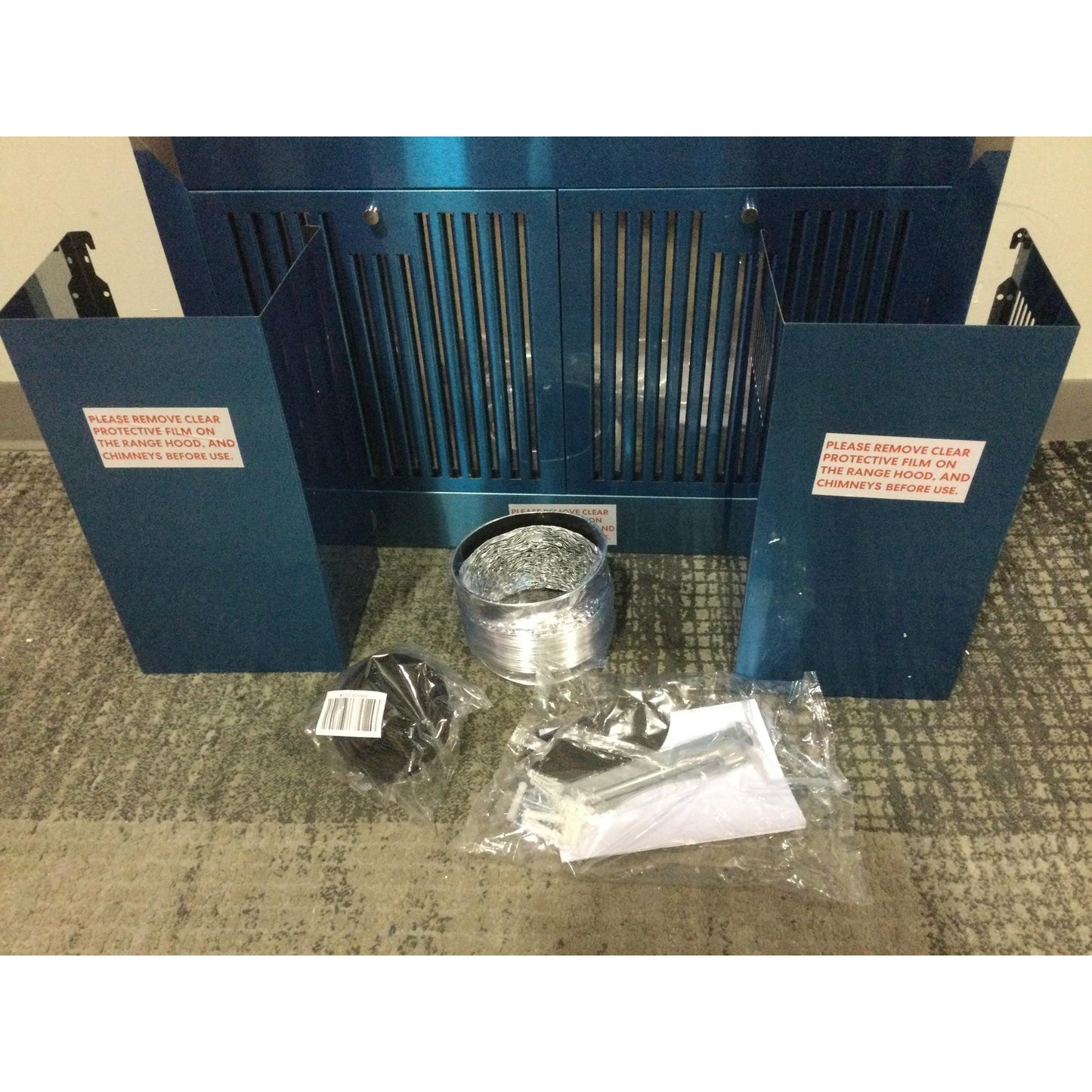 30” Wall-Mount Blue Stainless-Steel Range Hood