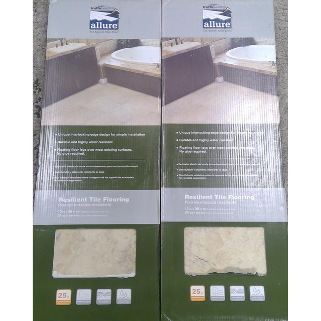 216 Square Feet of Resilient Vinyl Tile Flooring (9 Boxes)