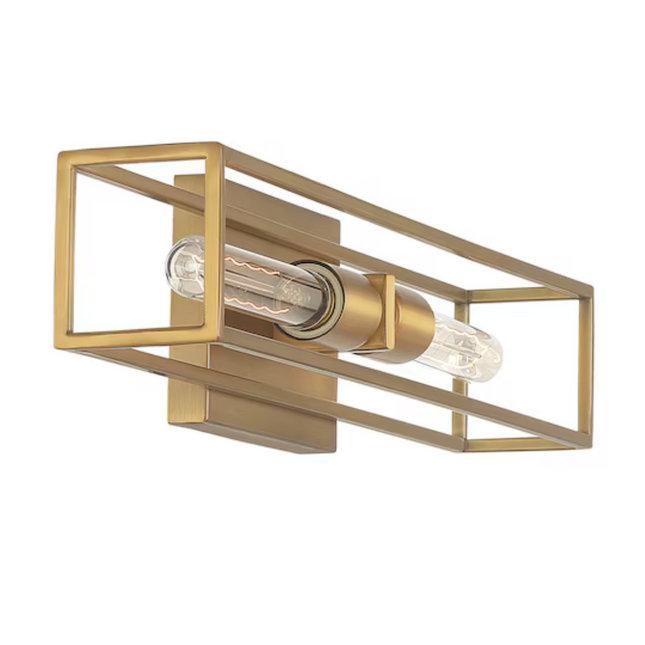 24-in 2 Light Brass Transitional Bathroom Vanity Light