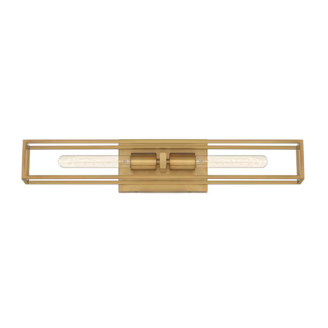 24-in 2 Light Brass Transitional Bathroom Vanity Light