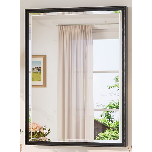 24x32 inch Beveled Rectangle Black Framed Bathroom Vanity Mirror (Added 07/25/2026)