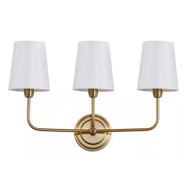3-Light Brass Gold Indoor Sconce