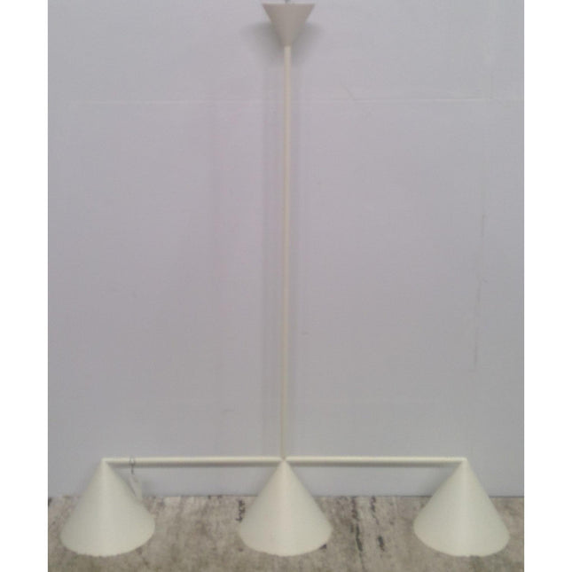 3-Light White Metal Pendant Light