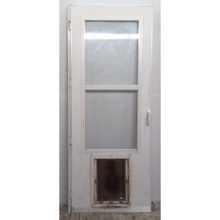 31.25" x 80" Storm Door with Pet Flap