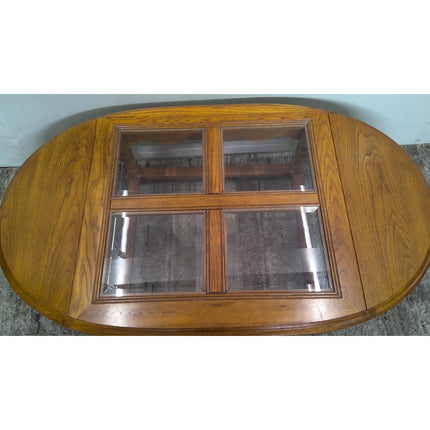 51" Glass Top Coffee Table with Fold Down Sides