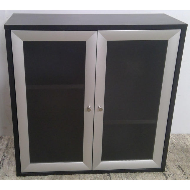 Black Cabinet with Glass Doors