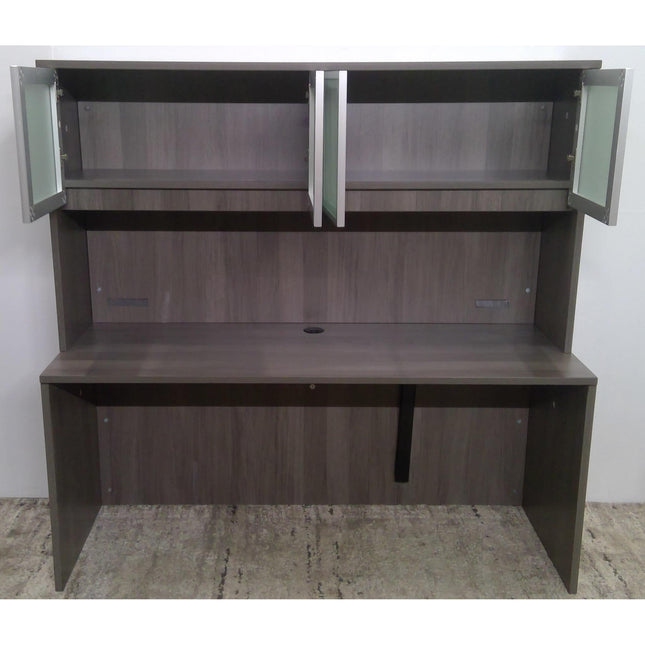 Gray Desk with Hutch 23502