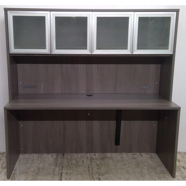 Gray Desk with Hutch 23502
