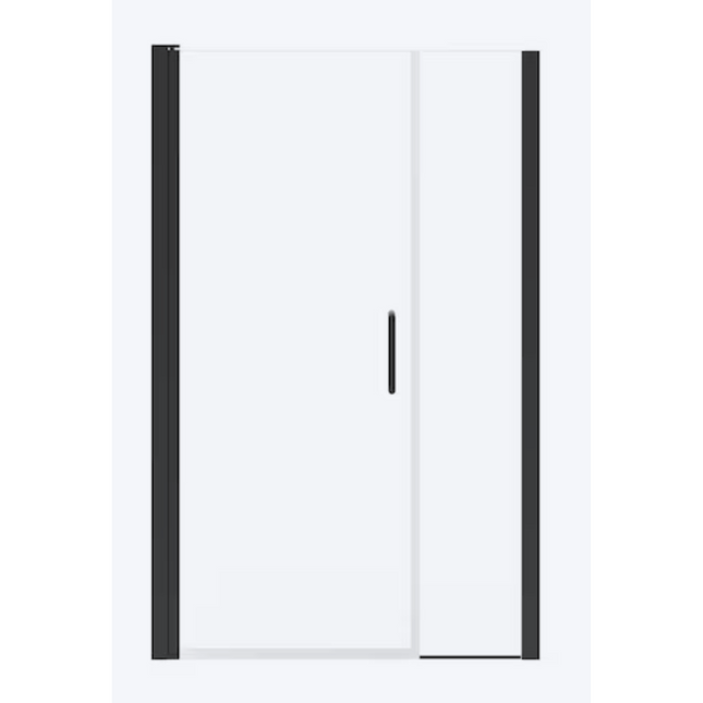 Matte Black 45-in to 47-in W x 68-in H Frameless Clear Glass Pivot Shower Door