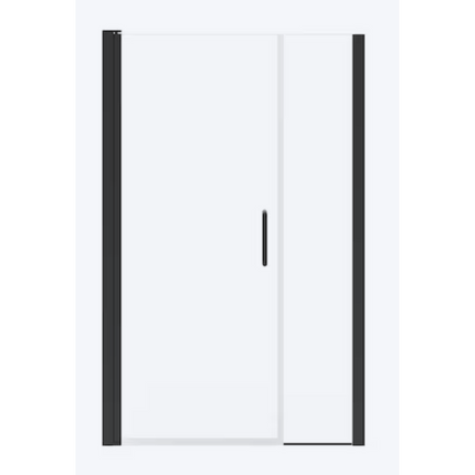 Matte Black 45-in to 47-in W x 68-in H Frameless Clear Glass Pivot Shower Door