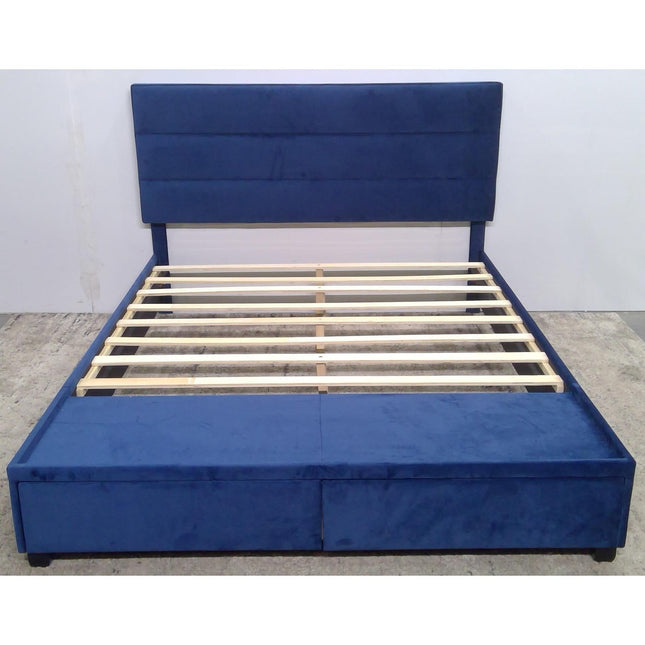 Queen Blue Bed Frame with Drawers (Added 07/25/2026)