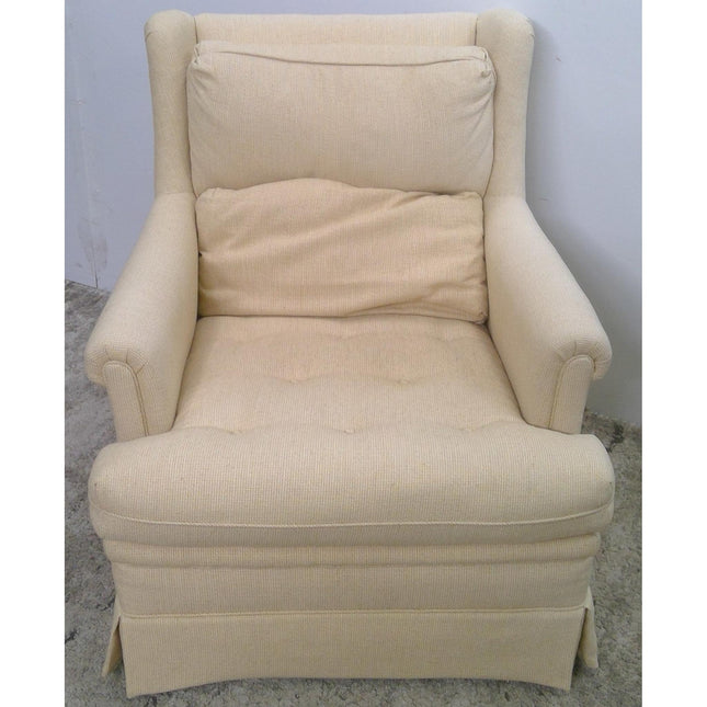 Tan Armchair with Ottoman