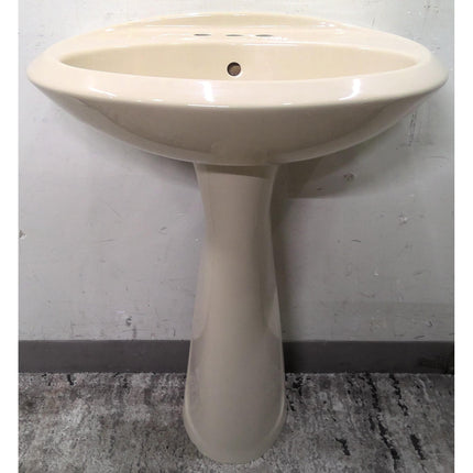 Tan Pedestal Sink