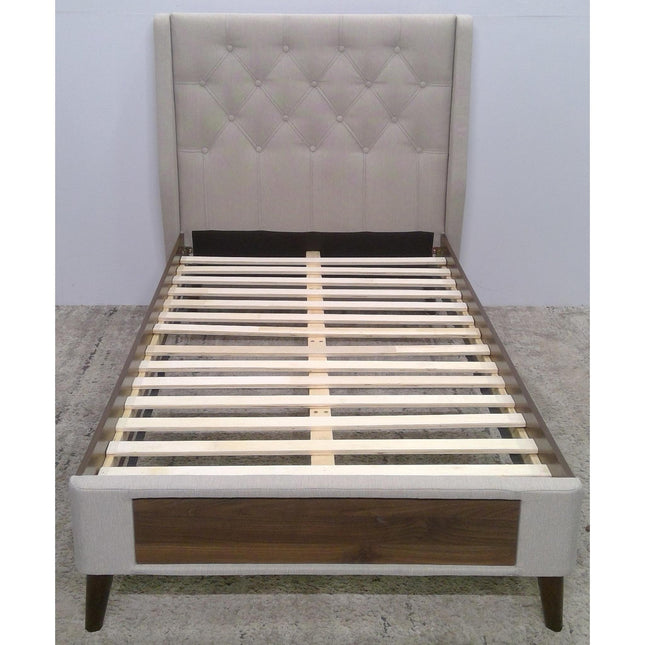 Twin Upholstered Beige Bed Frame (Added 07/24/2026)