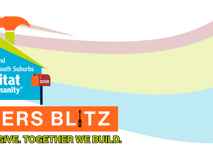 Habitat for Humanity Builders Blitz logo with colorful abstract design