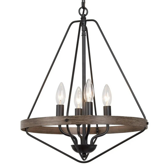 4-Light Small Black Chandelier