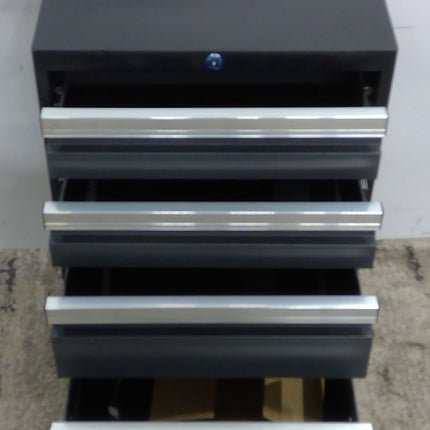 Gray and Black 4-Drawer Rolling Tool Cabinet