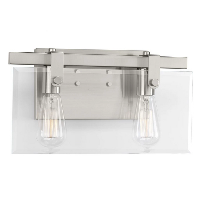 2-Light 15 inch Brushed Nickel Bath Vanity Wall Light