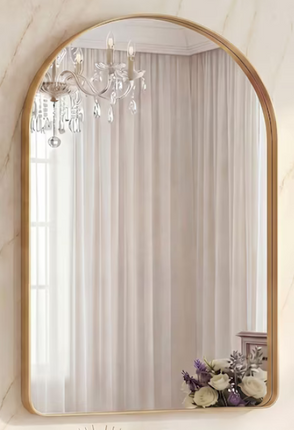24-in W x 36-in H Arch Gold Framed Wall Mirror