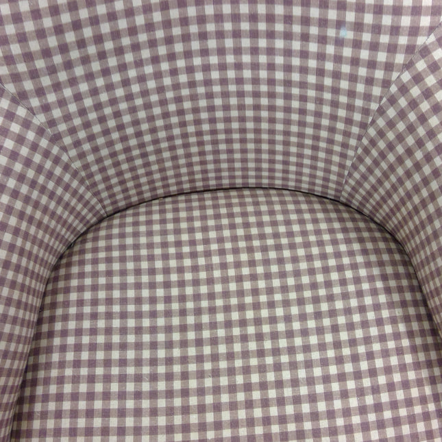 Ruffled Skirt Swivel Accent Chair in Whitaker Gingham Berry