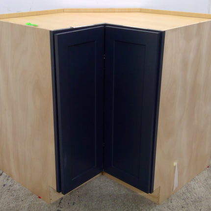 36" Blue Lazy Susan Plywood Base Corner Cabinet