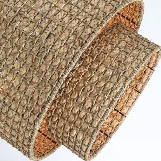 Elis 20 in. 4-Light Natural Rattan Traditional Drum Pendant