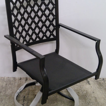 Black Metal Swivel Outdoor Dining Chair
