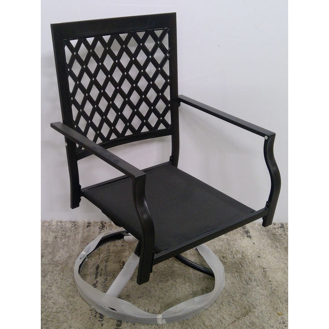 Black Metal Swivel Outdoor Dining Chair