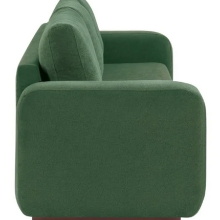 Modern Green Three Seat Sofa with Rubberwood Legs