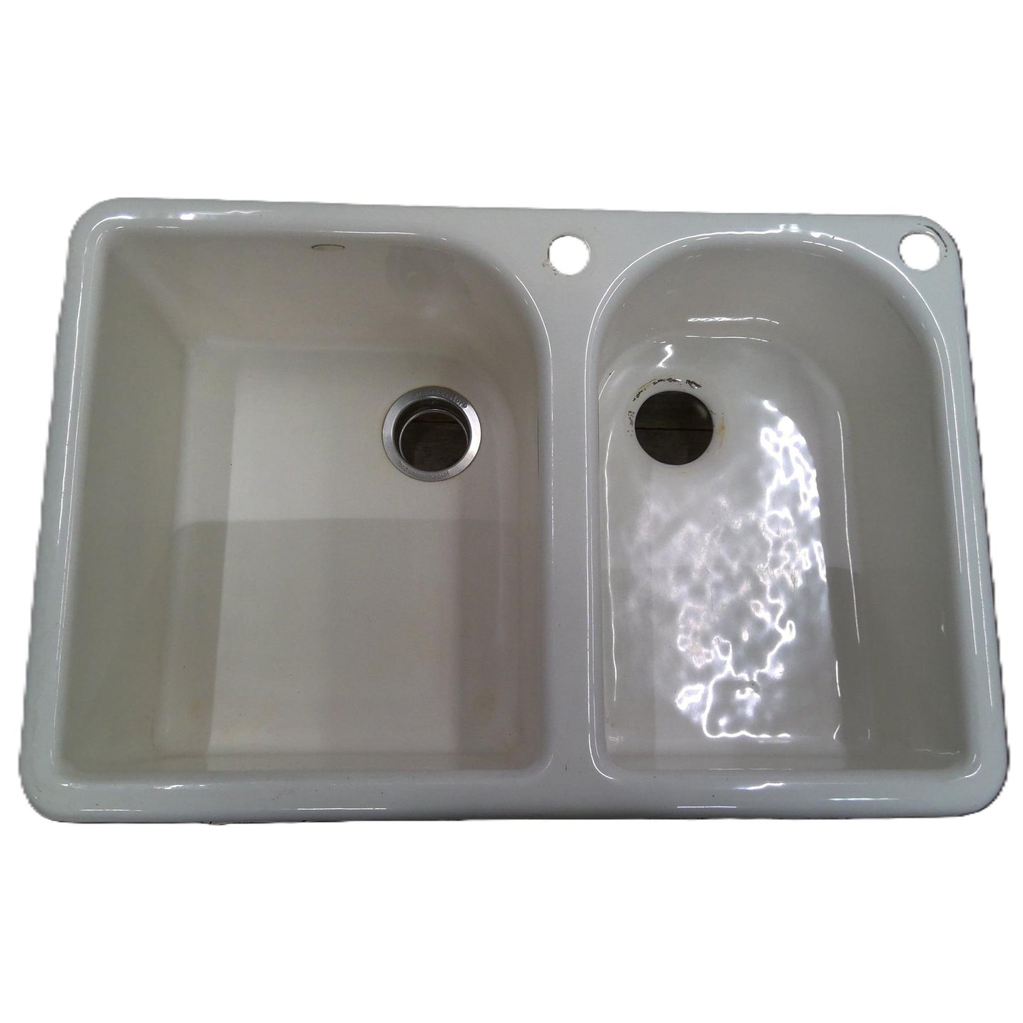33" Double Bowl Cast Iron Sink