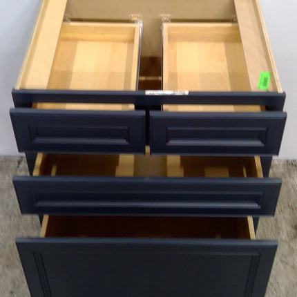 30" Blue 4-Drawer Plywood Base Cabinet