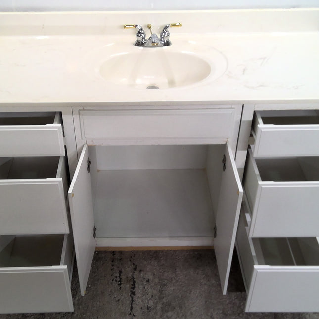 56" White Vanity
