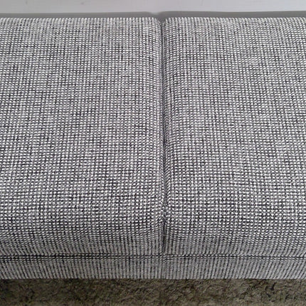 71" Gray and White Ottoman