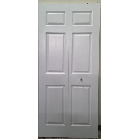 36" x 79.5" White Solid-Core Bifold Closet Door