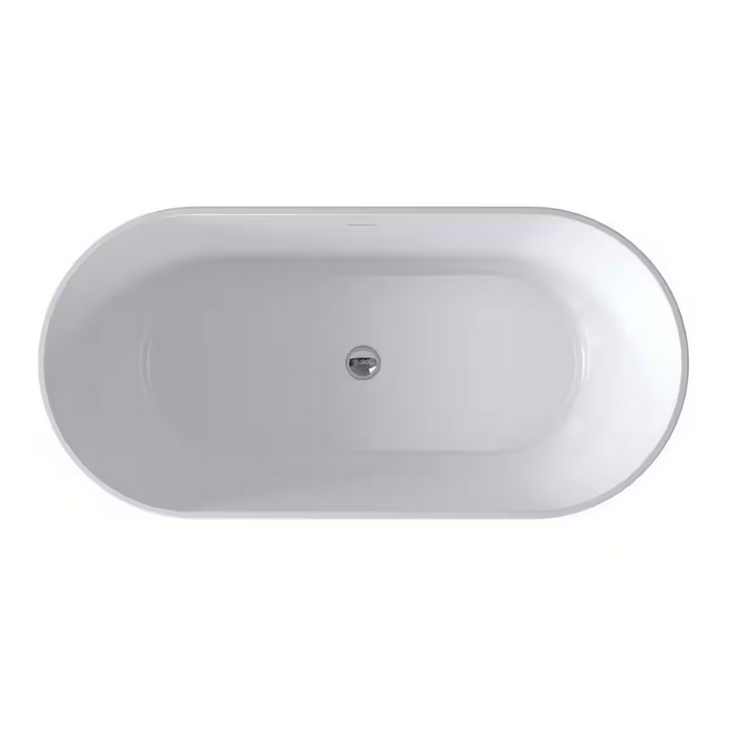 53.9 in. Fiberglass Double Ended Flat-bottom Bathtub in Black Pattern