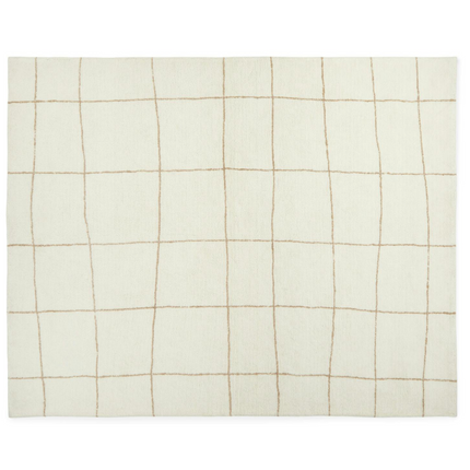 8 x 10 Washable Wool Rug - Wavy Taupe