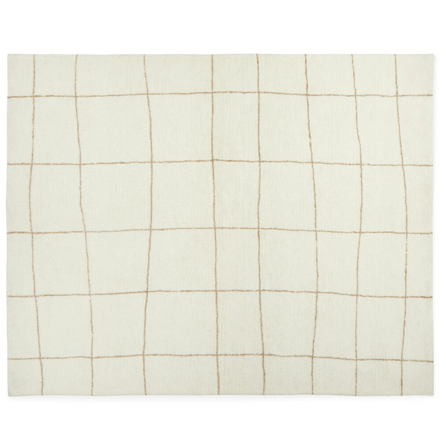 8 x 10 Washable Wool Rug - Wavy Taupe