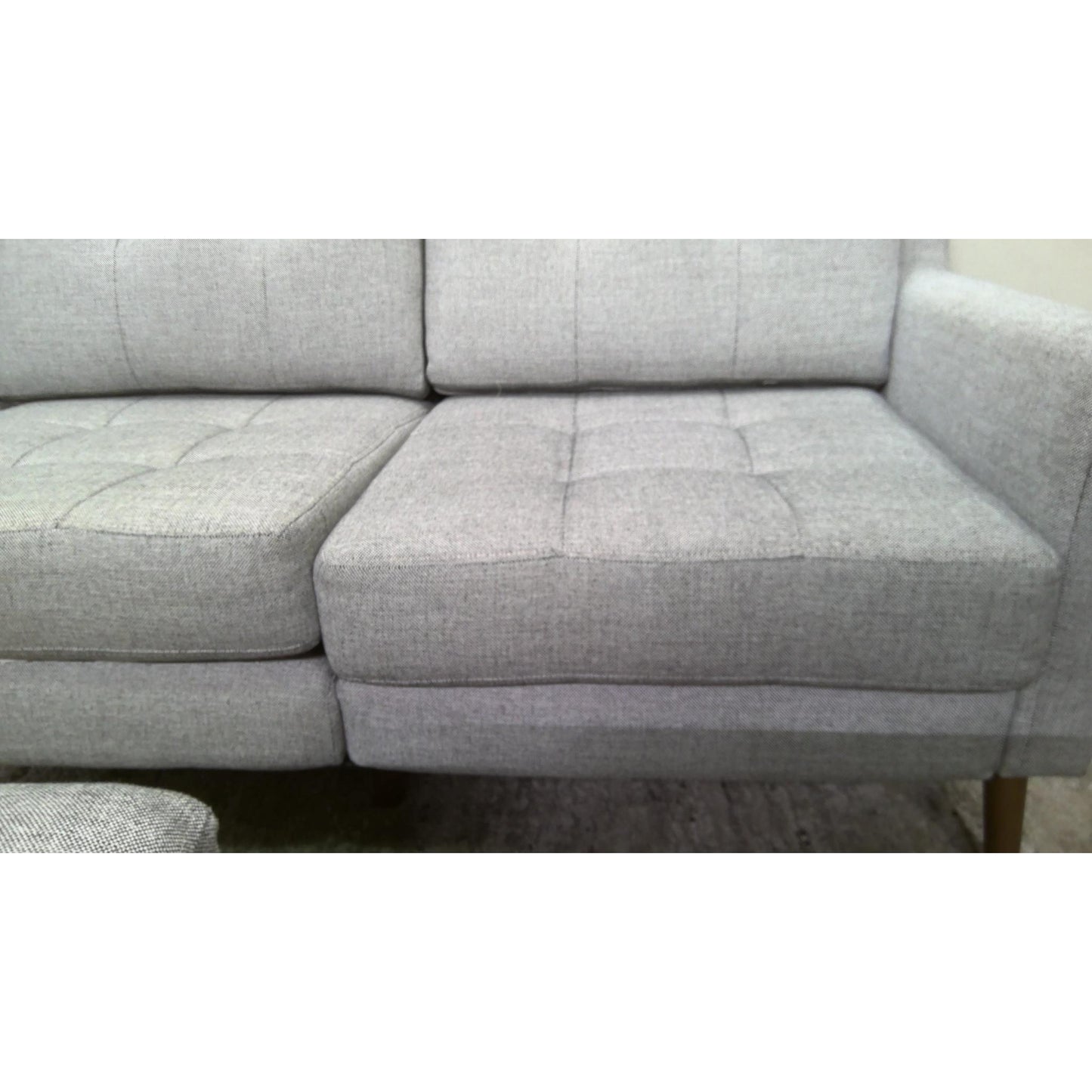 Gray Sofa with Ottoman