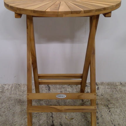 23.5 in. W Round Folding Teak Side Table