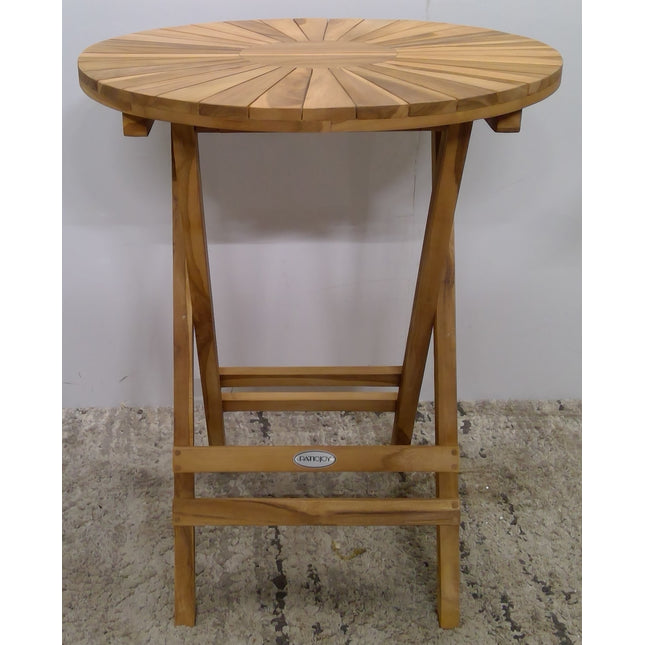 23.5 in. W Round Folding Teak Side Table