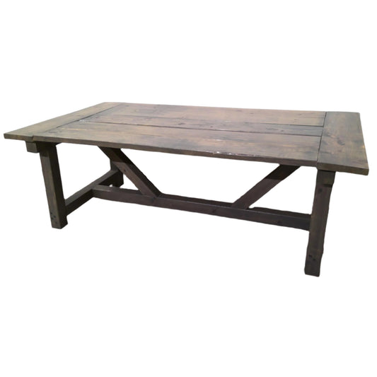 88" Rustic Wood Dining Table, front