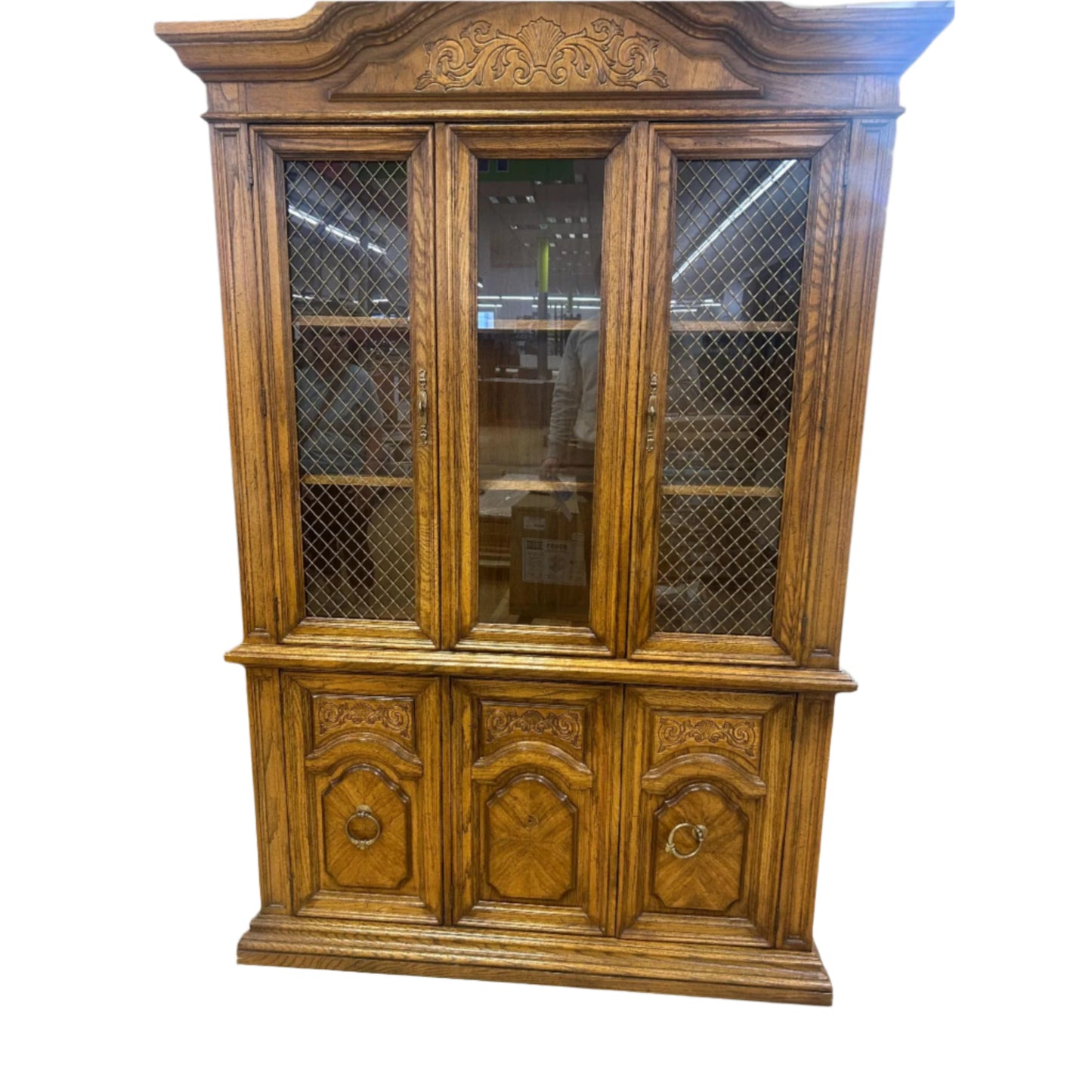 Vintage Oak China Cabinet