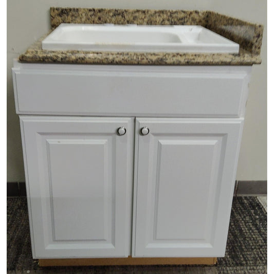30" Granite Top Utility Sink Cabinet