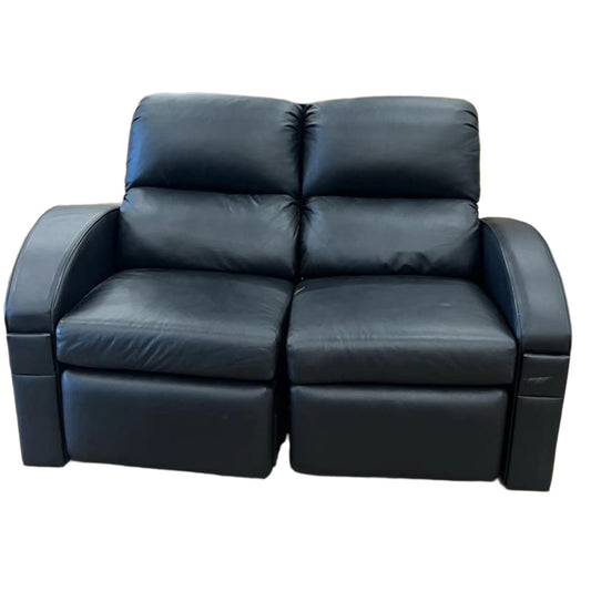 Black Reclining Leather Loveseat