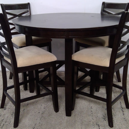 Round Counter Height Dining Table with 4 Chairs