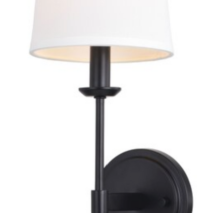 Matte Black Transitional Hardwired Dry Wall Sconce