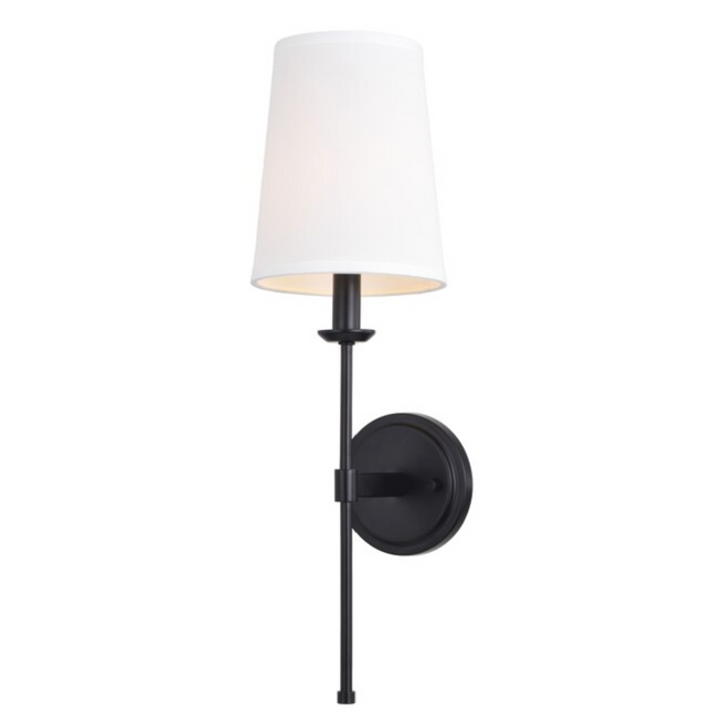 Matte Black Transitional Hardwired Dry Wall Sconce