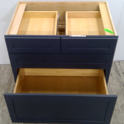 36" Blue 5-Drawer Plywood Base Cabinet