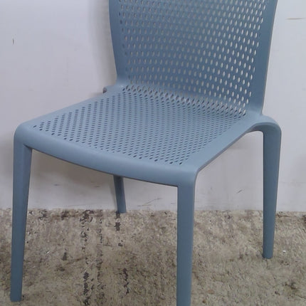 Blue Plastic Armless Guest Chair