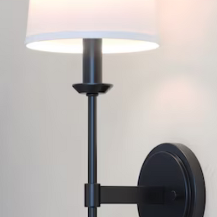 Matte Black Transitional Hardwired Dry Wall Sconce